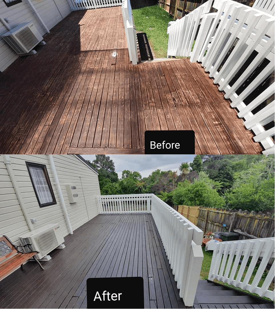 Wooden deck house painting